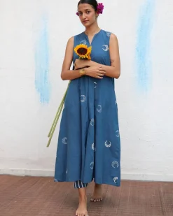 Chandramallika Block printed Cotton Kurta Set - Flower Girl