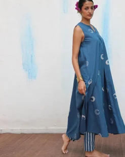 Chandramallika Block printed Cotton Kurta Set - Flower Girl
