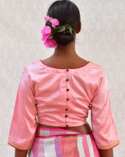 Cherry Pop Hand Embroidered Mashru Silk Blouse - Bgvl