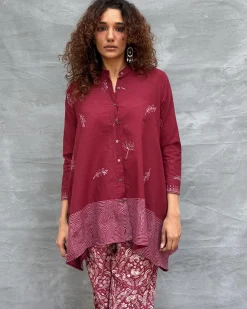 Chirp of Dawn Blockprinted Cotton Top