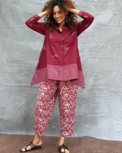 Chirp of Dawn Blockprinted Cotton Top
