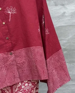 Chirp of Dawn Blockprinted Cotton Top