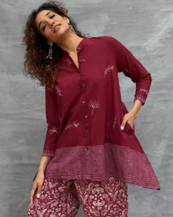 Chirp of Dawn Blockprinted Cotton Top