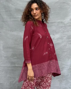Chirp of Dawn Blockprinted Cotton Top