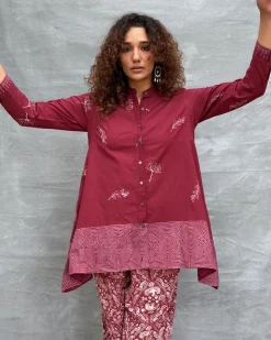 Chirp of Dawn Blockprinted Cotton Top