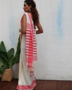 Chitra Handwoven Linen Cotton Jamdani Saree - Uma