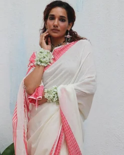 Chitra Handwoven Linen Cotton Jamdani Saree - Uma