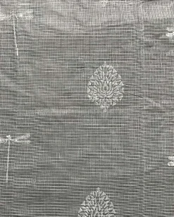 Cloudberry Kota Doria Ivory Block Printed Saree - SFD