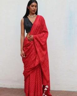 Colossus Handblockprinted Cotton Saree - Fmtm