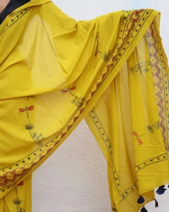 Daffodil Hand Blockprinted Cotton Saree - Fmtm