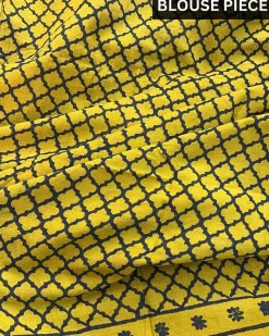Daffodil Hand Blockprinted Cotton Saree - Fmtm