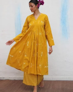 Dahliya Block printed Cotton Kurta Set - Flower Girl
