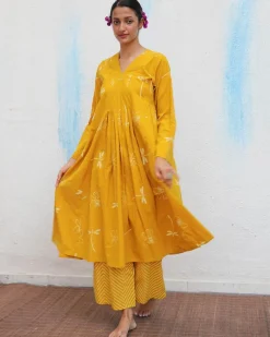Dahliya Block printed Cotton Kurta Set - Flower Girl