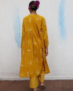 Dahliya Block printed Cotton Kurta Set - Flower Girl