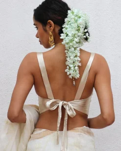 Daphne Cream Mashru Silk Blouse