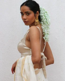 Daphne Cream Mashru Silk Blouse