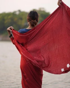 Dhara Blockprinted Modal Silk Saree - Jaisal
