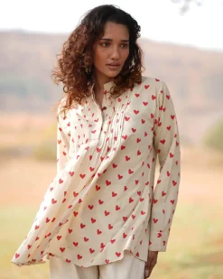 Dil Ibadat Handblock Printed Cotton Top