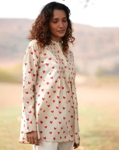 Dil Ibadat Handblock Printed Cotton Top