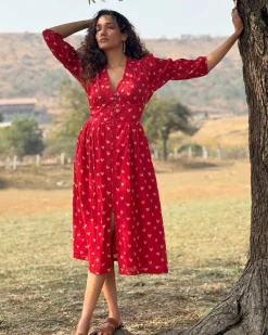 Dil Se Re Handblock Printed Cotton Dress