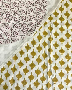 Dil-Navaaz Ivory Block Printed Cotton Saree - WW