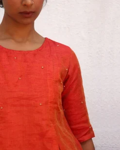 Dipti Handwoven Linen Zari Blouse - Eknoor