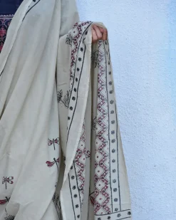 Dragonfly Garden Handblockprinted Cotton Saree