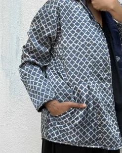 Dragonfly Mashru Silk Reversible Quilted Jacket