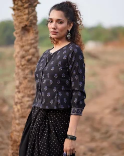 Dreamweaver Blockprinted Cotton Blouse-WWB