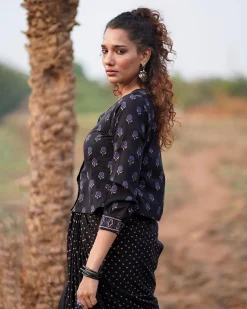 Dreamweaver Blockprinted Cotton Blouse-WWB