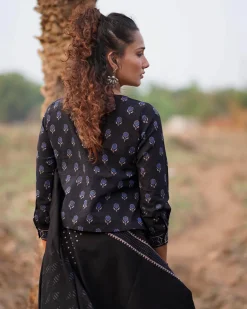 Dreamweaver Blockprinted Cotton Blouse-WWB
