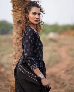 Dreamweaver Blockprinted Cotton Blouse-WWB