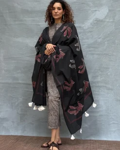 Drifting Through Dawn Blockprinted Cotton Dupatta