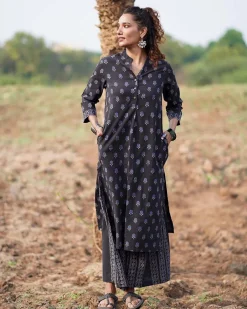 Dusk Breeze Blockprinted Cotton Kurti-WWB