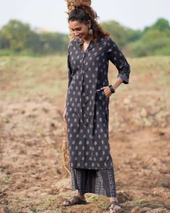 Dusk Breeze Blockprinted Cotton Kurti-WWB