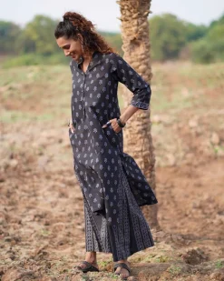 Dusk Breeze Blockprinted Cotton Kurti-WWB