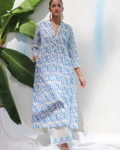 Estelle Handprinted Cotton Kurta Set - WITC