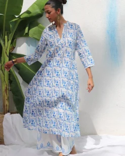 Estelle Handprinted Cotton Kurta Set - WITC