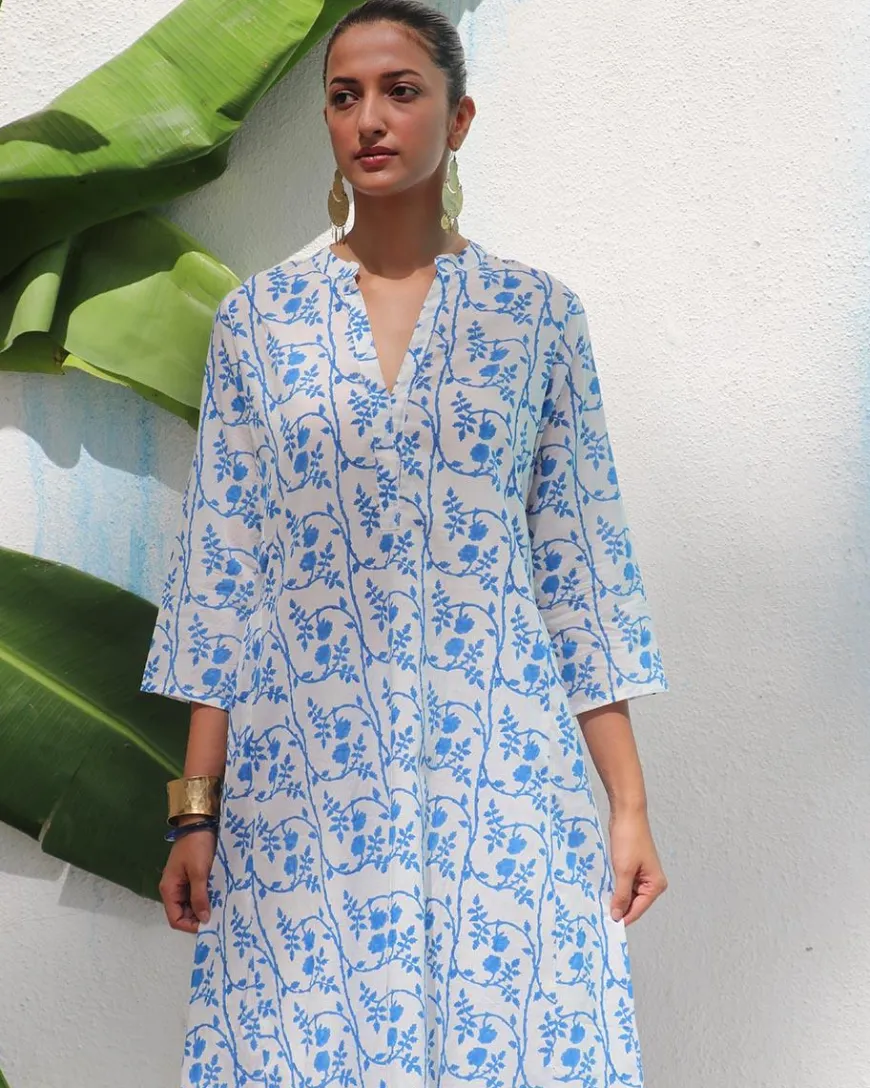 Estelle Handprinted Cotton Kurta Set - WITC
