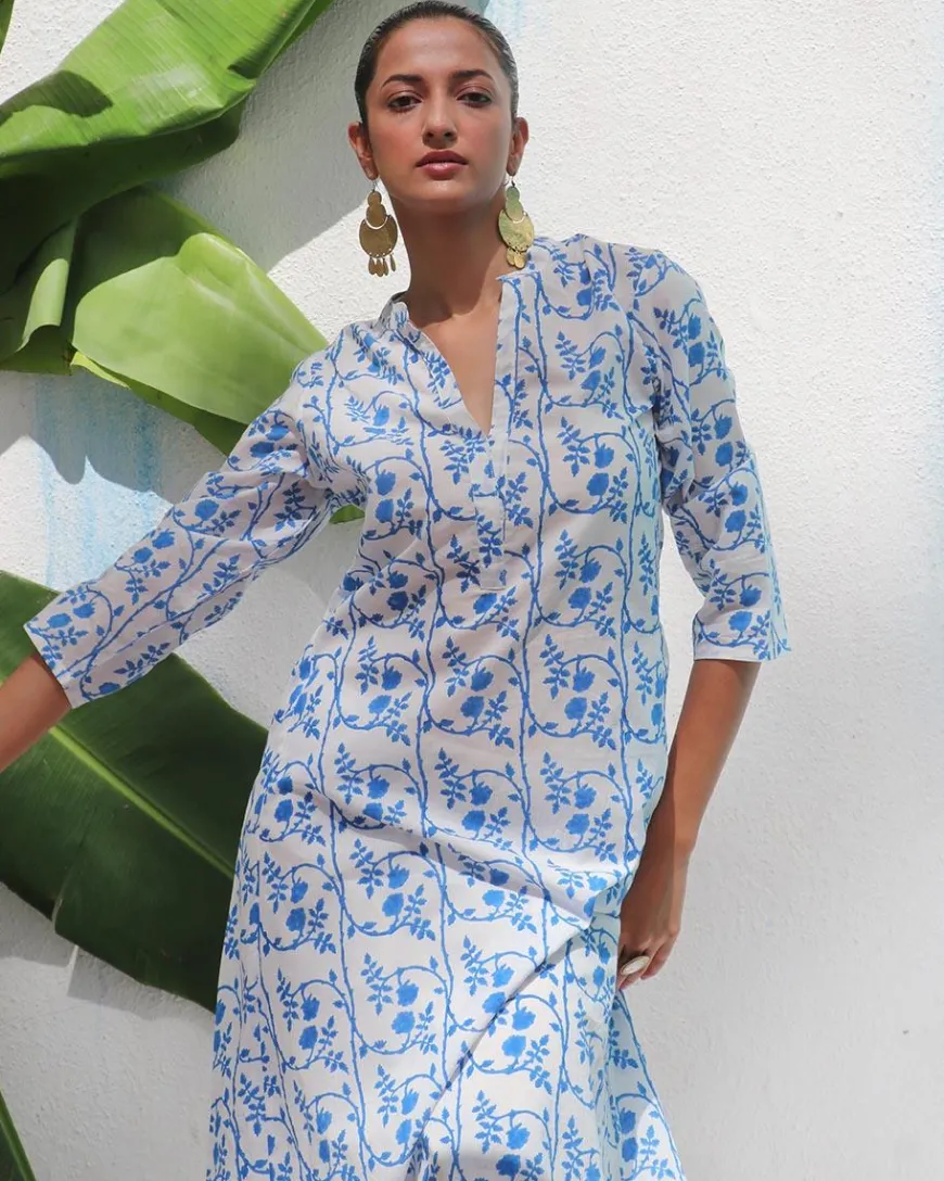 Estelle Handprinted Cotton Kurta Set - WITC