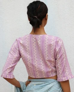 Ethereality Handblock Printed Cotton Crop Top Blouse