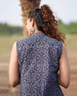Evening Primrose Blockprinted Cotton Top-WWB