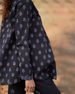 Falling Starlight Blockprinted Cotton Top-WWB