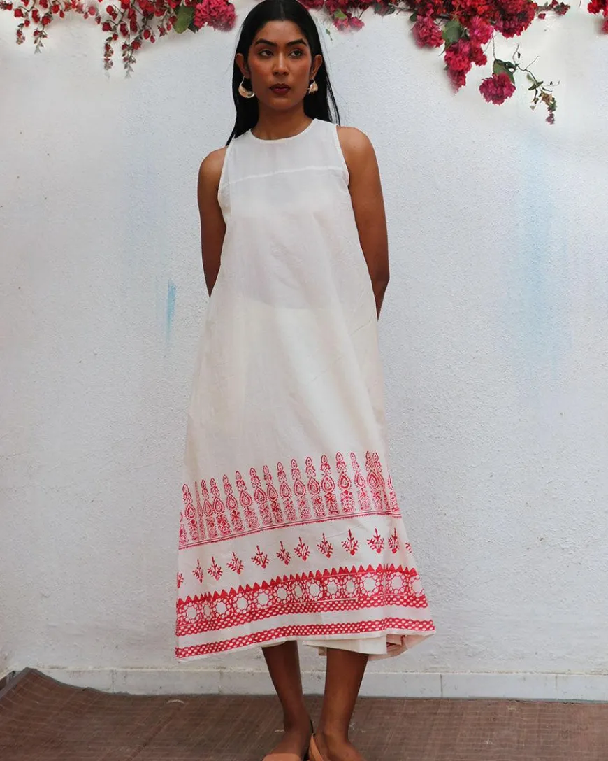 Faryat Block printed Cotton Dress - BGVL