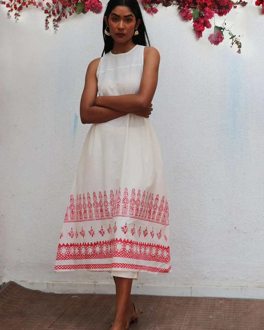 Faryat Block printed Cotton Dress - BGVL