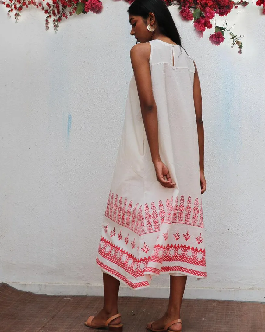 Faryat Block printed Cotton Dress - BGVL