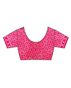 Firelight Pink Handprinted Cotton Sarees