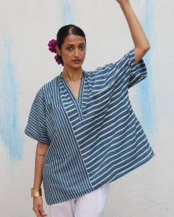 Fishan Blockprinted Cotton Top - Flower Girl