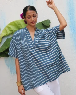 Fishan Blockprinted Cotton Top - Flower Girl