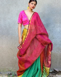 Fitoor Handwoven Linen Zari Saree - Gazala